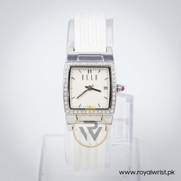 Elle Women’s Quartz White Silicone Strap Off-White Dial 23mm Watch EL20040P03N