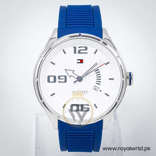 Tommy Hilfiger Men’s Quartz Blue Silicone Strap White Dial 46mm Watch 1790802