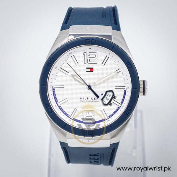 Tommy Hilfiger Men’s Quartz Blue Silicone Strap White Dial 43mm Watch 1790727