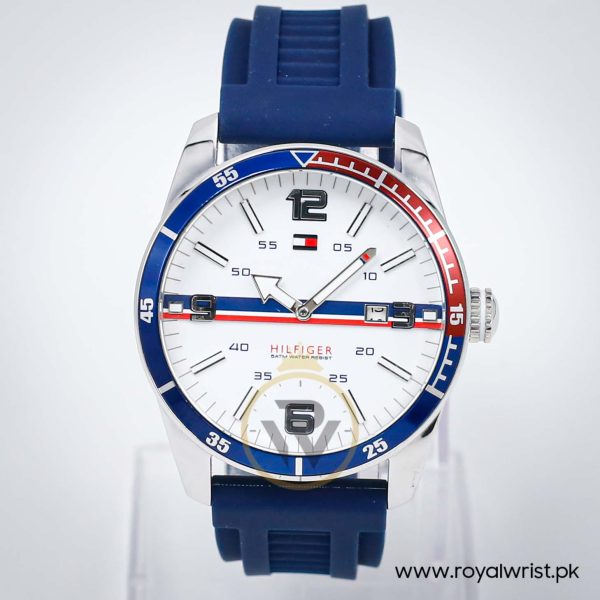 Tommy Hilfiger Men’s Quartz Blue Silicone Strap White Dial 42mm Watch 1790918