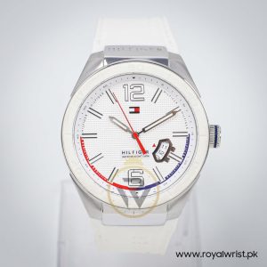 Tommy Hilfiger Men’s Quartz White Silicone Strap White Dial 43mm Watch 1790755