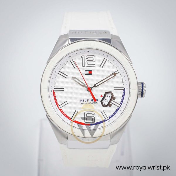 Tommy Hilfiger Men’s Quartz White Silicone Strap White Dial 43mm Watch 1790755