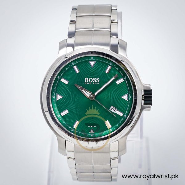 Hugo Boss Men’s Quartz Silver Stainless Steel Green Dial 43mm Watch 1512104