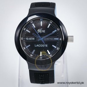 Lacoste Men’s Quartz Black Silicone Strap Black Dial 44mm Watch 2010719