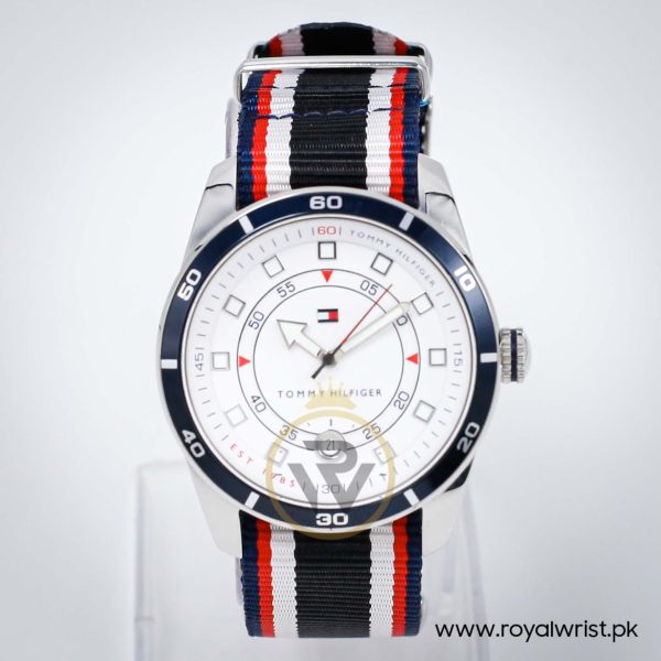 Tommy Hilfiger Men’s Quartz Multi Nylon Strap White Dial 42mm Watch 1710272