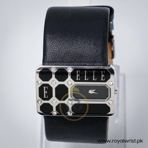 Elle Women’s Quartz Black Leather Strap Black Dial 39mm Watch EL20073S01C