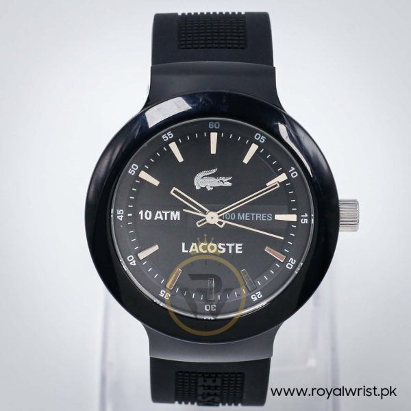 Lacoste Men’s Quartz Black Silicone Strap Black Dial 44mm Watch 2010685/1