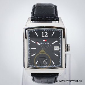 Tommy Hilfiger Men’s Quartz Black Leather Strap Black Dial 37mm Watch 1710279