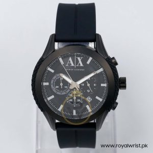 Armani Exchange Men’s Quartz Black Silicone Strap Black Dial 47mm Watch AX1223/1