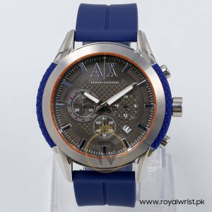 Armani Exchange Men’s Quartz Blue Silicone Strap Grey Dial 47mm Watch AX1386/2