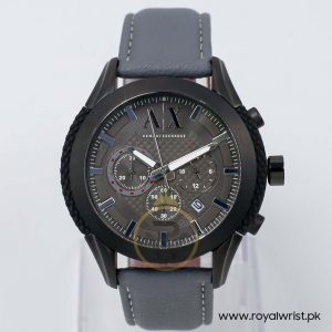 Armani Exchange Men’s Quartz Grey Leather Strap Grey Dial 47mm Watch AX1212/1