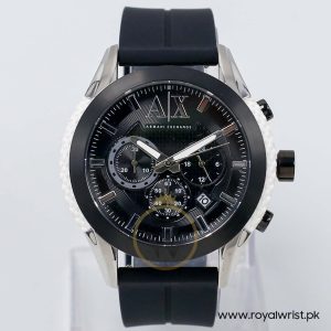 Armani Exchange Men’s Quartz Black Silicone Strap Black Dial 47mm Watch AX1225/2