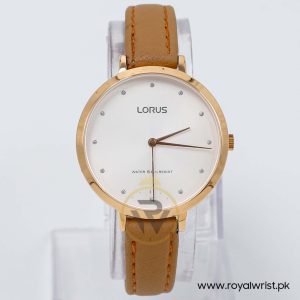 Lorus by Seiko Women’s Quartz Camel Brown Leather Strap White Dial 36mm Watch RG275PX8