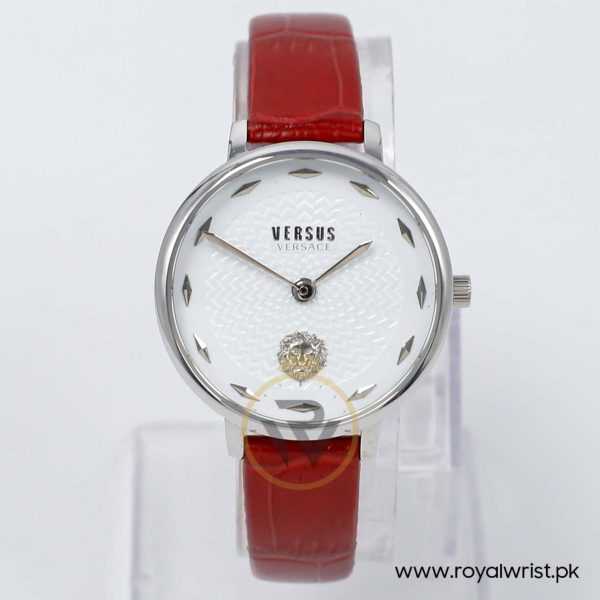 Versus by Versace Women’s Quartz Maroon Leather Strap White Dial 36mm Watch VSP1S0819/1