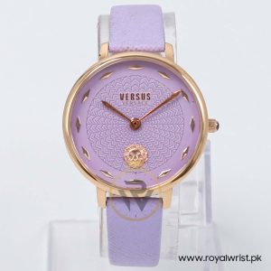 Versus by Versace Women’s Quartz Purple Leather Strap Purple Dial 36mm Watch VSP1S0719