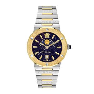 Versace Women’s Quartz Swiss Made Two Tone Stainless Steel Blue Dial 38mm Watch VE7G00223