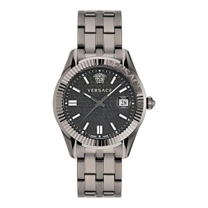 Versace Men’s Quartz Swiss Made Grey Stainless Steel Black Dial 41mm Watch VE3K00622