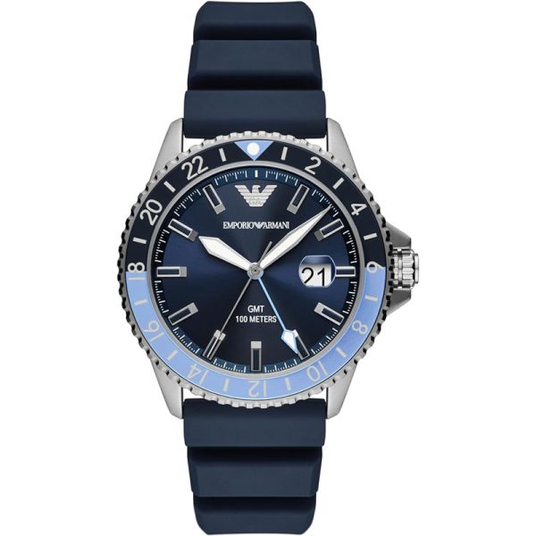 Emporio Armani Men’s Quartz Blue Silicone Strap Blue Dial 42mm Watch AR11592