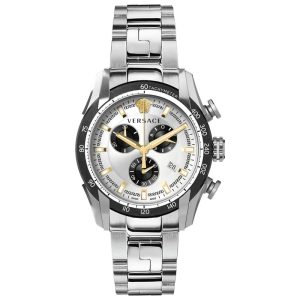 Versace Men’s Quartz Swiss Made Silver Stainless Steel Silver Dial 44mm Watch VE2I00321