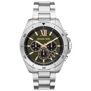 Michael Kors Men’s Quartz Silver Stainless Steel Green Dial 45mm Watch MK8984