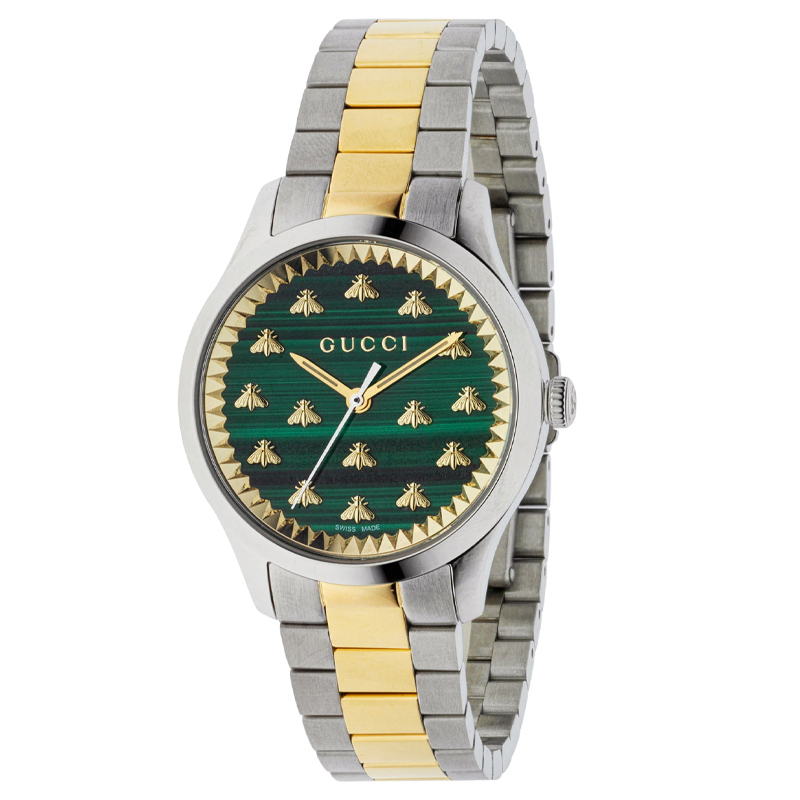 Gucci Women’s Swiss Made Quartz Two-tone Stainless Steel Green Dial ...