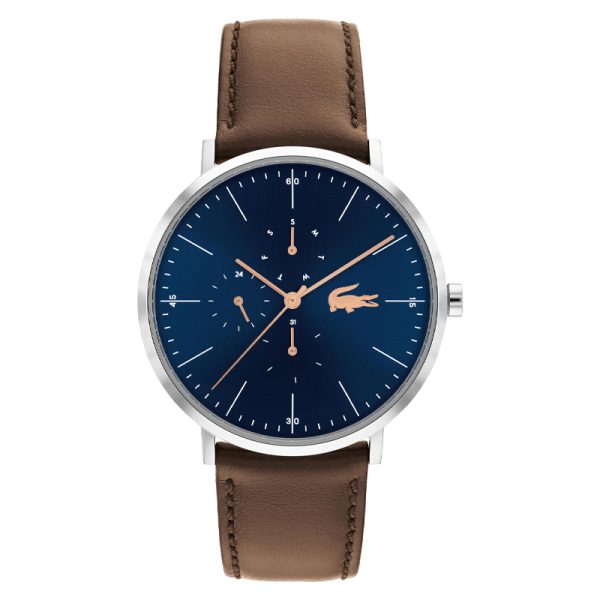 Lacoste Men’s Quartz Brown Leather Strap Blue Dial 40mm Watch 2010976