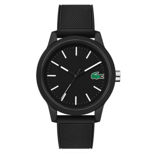 Lacoste Men’s Quartz Black Silicone Strap Black Dial 42mm Watch 2010986