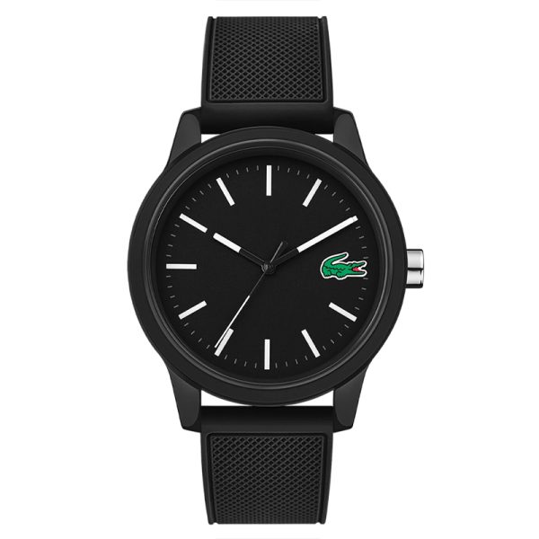 Lacoste Men’s Quartz Black Silicone Strap Black Dial 42mm Watch 2010986