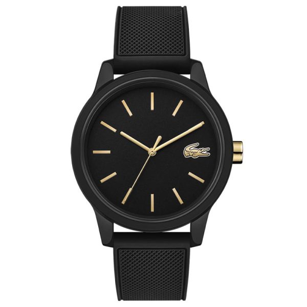 Lacoste Men’s Quartz Black Silicone Strap Black Dial 42mm Watch 2011010