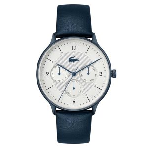 Lacoste Men’s Quartz Blue Leather Strap White Dial 42mm Watch 2011140