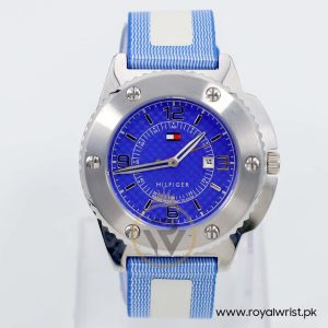 Tommy Hilfiger Women’s Quartz White & Blue Nylon Strap Blue Dial 41mm Watch 1790380