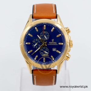 Festina Men’s Quartz Camel Brown Hybrid Strap Blue Dial 43mm Watch F20418/3
