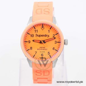Superdry Women’s Quartz Orange Silicone Chain Orange Dial 39mm Watch SYL125PP