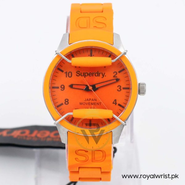 Superdry Unisex Quartz Orange Silicone Chain Orange Dial 39mm Watch SYL1330