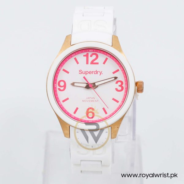 Superdry Unisex Quartz White Silicone Chain White Dial 39mm Watch SYL134P