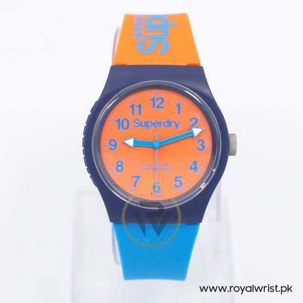 Superdry Women’s/Kids Quartz Orange & Blue Silicone Strap Orange Dial 38mm Watch SYG164MO