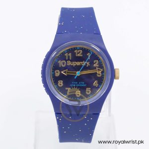 Superdry Women’s Quartz Navy Blue Silicone Strap Blue Dial 38mm Watch SYL167U