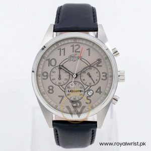 Lacoste Men’s Quartz Black Leather Strap Grey Dial 43mm Watch 2010622