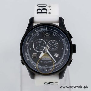 Hugo Boss Men’s Quartz White Silicone Strap Black Dial 45mm Watch 1512802