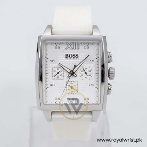 Hugo Boss Men’s Quartz White Silicone Strap White Dial 39mm Watch 1502208