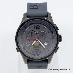 Hugo Boss Men’s Quartz Grey Silicone Strap Grey Dial 45mm Watch 1512800
