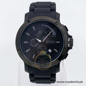 Hugo Boss Men’s Quartz Black Silicone Strap Black Dial 47mm Watch 1512393