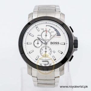 Hugo Boss Men’s Quartz Silver Stainless Steel White Dial 46mm Watch 1512391