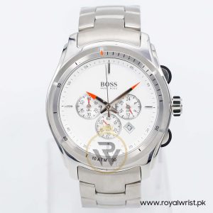 Hugo Boss Men’s Quartz Silver Stainless Steel White Dial 43mm Watch 1512155
