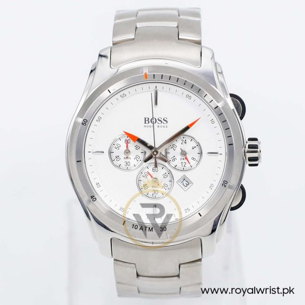 Hugo Boss Men’s Quartz Silver Stainless Steel White Dial 43mm Watch 1512155