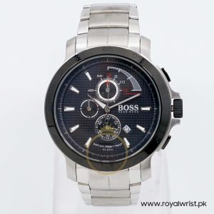 Hugo Boss Men’s Quartz Silver Stainless Steel Black Dial 46mm Watch 1512392