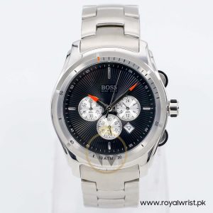 Hugo Boss Men’s Quartz Silver Stainless Steel Black Dial 43mm Watch 1512154
