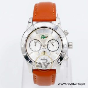 Lacoste Women’s Quartz Orange Leather Strap Silver Dial 40mm Watch 2000832