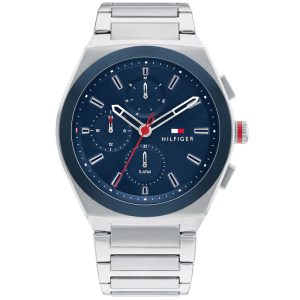 Tommy Hilfiger Men’s Quartz Silver Stainless Steel Blue Dial 44mm Watch 1791896