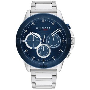 Tommy Hilfiger Men’s Quartz Silver Stainless Steel Blue Dial 46mm Watch 1791932